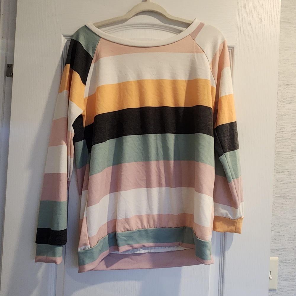 BiBi Multicolor Striped Blouse Size S Euc